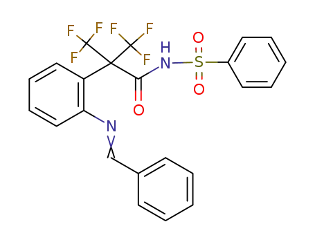 N-[3,3,3-Trifluoro-2-(2-{[1-phenyl-meth-(E)-ylidene]-amino}-phenyl)-2-trifluoromethyl-propionyl]-benzenesulfonamide