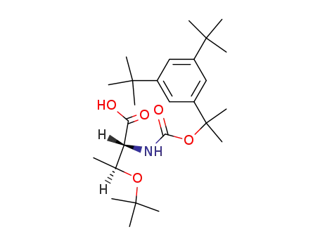 Molecular Structure of 145089-19-6 (D-Threonine,
N-[[1-[3,5-bis(1,1-dimethylethyl)phenyl]-1-methylethoxy]carbonyl]-O-(1,1
-dimethylethyl)-)