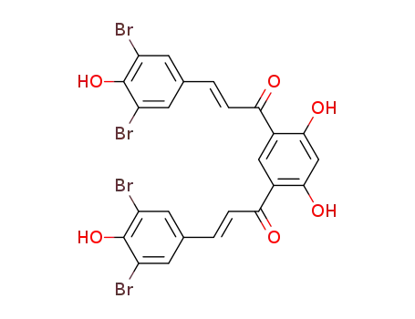 Molecular Structure of 118024-37-6 ((E)-3-(3,5-Dibromo-4-hydroxy-phenyl)-1-{5-[(E)-3-(3,5-dibromo-4-hydroxy-phenyl)-acryloyl]-2,4-dihydroxy-phenyl}-propenone)