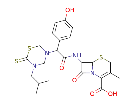 7-<2-(dihydro-5-isobutyl-6-thioxo-2H-1,3,5-thiadiazine-3(4H)-yl)-2-(4-hydroxyphenyl)acetamido>-3-methyl-3-cephem-4-carboxylic acid