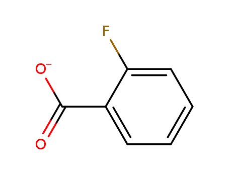 Molecular Structure of 16426-56-5 (Benzoic acid,2-fluoro-, ion(1-))