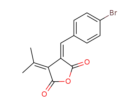 Molecular Structure of 89482-68-8 (2,5-Furandione,
3-[(4-bromophenyl)methylene]dihydro-4-(1-methylethylidene)-, (Z)-)
