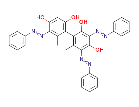 3,5,5'-Tris-benzolazo-2,4,2',4'-tetrahydroxy-6,6'-dimethyl-biphenyl