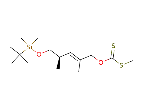 Dithiocarbonic acid O-[(E)-(R)-5-(tert-butyl-dimethyl-silanyloxy)-2,4-dimethyl-pent-2-enyl] ester S-methyl ester