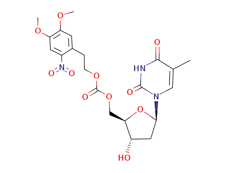 Molecular Structure of 179691-44-2 (5'-O-(2-(4,5-dimethoxy-2-nitrophenyl)ethoxycarbonyl)thymidine)