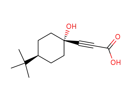 Molecular Structure of 63382-23-0 (2-Propynoic acid, 3-[4-(1,1-dimethylethyl)-1-hydroxycyclohexyl]-, trans-)