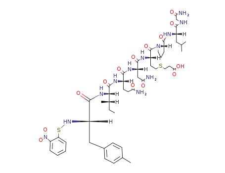 Molecular Structure of 82057-57-6 (o-nitrobenzenesulfenyl-p-methylphenylalanyl-isoleucyl-glutaminyl-asparaginyl-S-(β-carboxyethyl)homocysteinyl-prolyl-leucyl-glycine amide)
