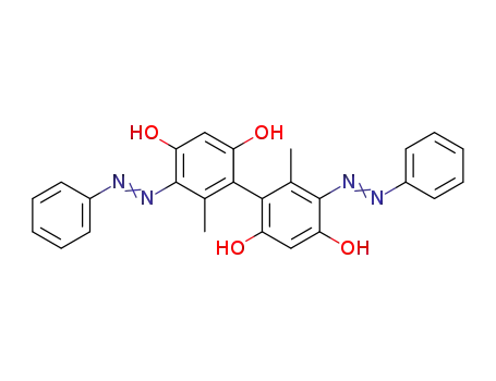 5,5'-Bis-benzolazo-2,4,2',4'-tetrahydroxy-6,6'-dimethyl-biphenyl