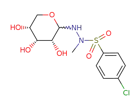 4-chloro-benzenesulfonic acid-(<i>N</i>-methyl-<i>N</i>'-ξ-D-ribopyranosyl-hydrazide)