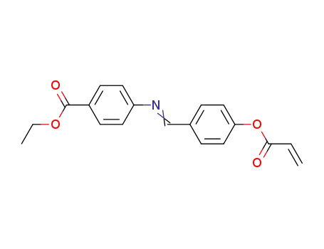 Molecular Structure of 40038-39-9 (Benzoic acid, 4-[[[4-[(1-oxo-2-propenyl)oxy]phenyl]methylene]amino]-,
ethyl ester)