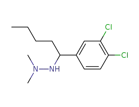 Molecular Structure of 93309-07-0 (N-<1-(3,4-Dichlorphenyl)pentyl-(1)>-N'N'-dimethyl-hydrazin)