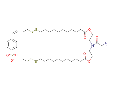 Molecular Structure of 127396-23-0 (4-Vinyl-benzenesulfonate({bis-[2-(11-ethyldisulfanyl-undecanoyloxy)-ethyl]-carbamoyl}-methyl)-trimethyl-ammonium;)