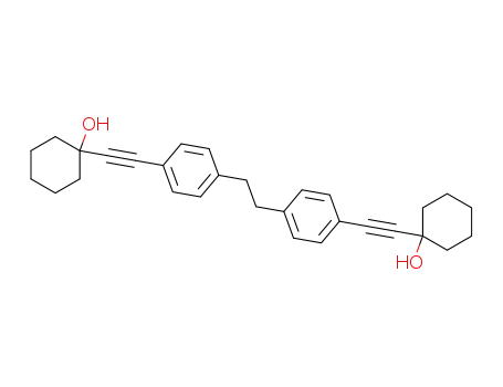 Molecular Structure of 1767-69-7 (1,2-Bis-<4-<(1-hydroxy-cyclohexyl)-aethinyl>-phenyl>-aethan)