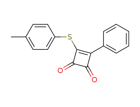 Molecular Structure of 63676-81-3 (3-Cyclobutene-1,2-dione, 3-[(4-methylphenyl)thio]-4-phenyl-)