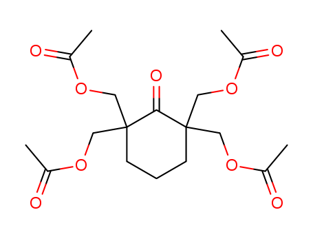 Molecular Structure of 113435-61-3 (Cyclohexanone, 2,2,6,6-tetrakis[(acetyloxy)methyl]-)