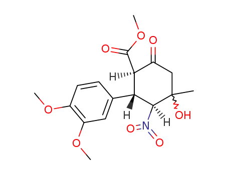 2-(3,4-Dimethoxyphenyl)-4-hydroxy-4-methyl-3-nitro-6-oxo-1-cyclohexancarbonsaeure-methylester