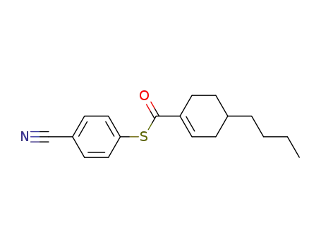 Molecular Structure of 71101-84-3 (4-Butyl-cyclohex-1-enecarbothioic acid S-(4-cyano-phenyl) ester)