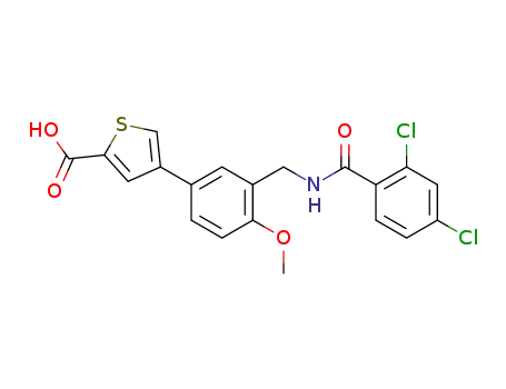 4-(3-{[(2,4-Dichlorobenzoyl)amino]methyl}-4-methoxyphenyl)-2-thiophenecarboxylic acid