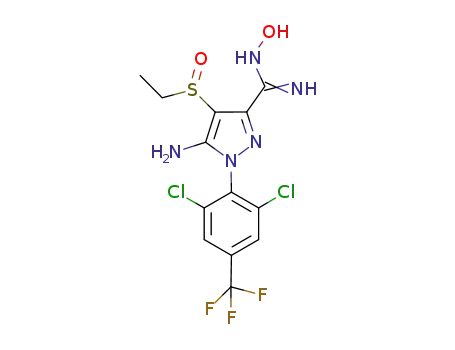 Molecular Structure of 209965-85-5 (5-amino-1-[2,6-dichloro-4-(trifluoromethyl)phenyl]-N-hydroxy-4-ethylsulfinyl-1H-pyrazole-3-carboximidamide)