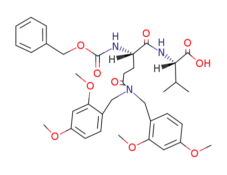 Molecular Structure of 20806-16-0 (N-Benzyloxycarbonyl-L-glutamyl-γ-<bis-(2,4-dimethoxy-benzyl)-amid>-L-valin)