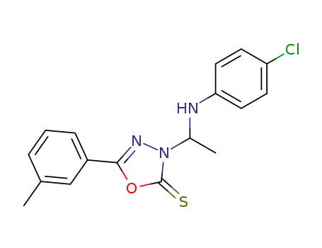3-[1-(4-chloro-anilino)-ethyl]-5-<i>m</i>-tolyl-3<i>H</i>-[1,3,4]oxadiazole-2-thione