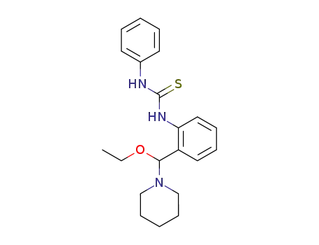 Molecular Structure of 854910-91-1 (<i>N</i>-[2-(ethoxy-piperidino-methyl)-phenyl]-<i>N</i>'-phenyl-thiourea)