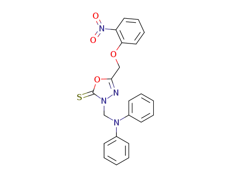 Molecular Structure of 72385-13-8 (3-(diphenylamino-methyl)-5-(2-nitro-phenoxymethyl)-3<i>H</i>-[1,3,4]oxadiazole-2-thione)