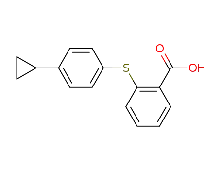 Molecular Structure of 55038-74-9 (Benzoic acid, 2-[(4-cyclopropylphenyl)thio]-)