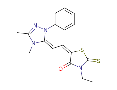 3-ethyl-5-[(4,5-dimethyl-2-phenyl-2,4-dihydro-[1,2,4]triazol-3-yliden)-ethylidene]-2-thioxo-thiazolidin-4-one
