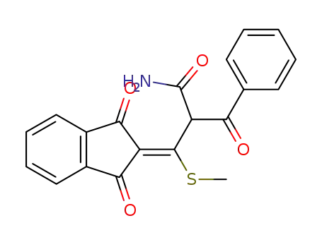 2-Benzoyl-3-(1,3-dioxo-indan-2-ylidene)-3-methylsulfanyl-propionamide