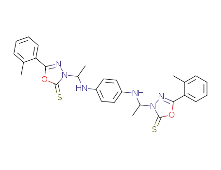 5,5'-di-<i>o</i>-tolyl-3<i>H</i>,3'<i>H</i>-3,3'-(1,1'-<i>p</i>-phenylenediamino-diethyl)-bis-[1,3,4]oxadiazole-2-thione