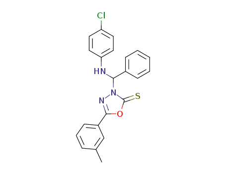 3-[(4-chloro-anilino)-phenyl-methyl]-5-<i>m</i>-tolyl-3<i>H</i>-[1,3,4]oxadiazole-2-thione