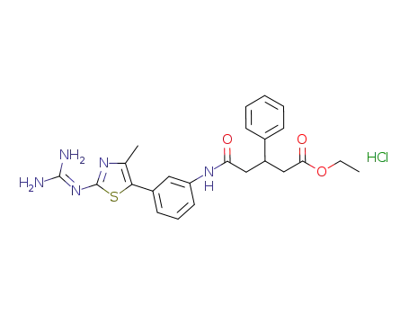 ethyl rac 4-[3-(2-guanidino-4-methyl-thiazol-5-yl)-phenylcarbamoyl]-3-phenyl-butyrate hydrochloride
