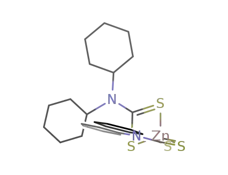 Molecular Structure of 35091-69-1 (Zn((C<sub>6</sub>H<sub>11</sub>)2NCS<sub>2</sub>)2)