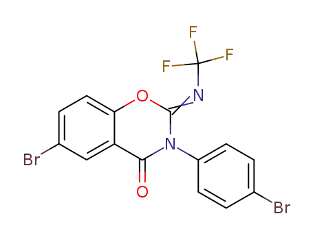 6-bromo-3-(4-bromo-phenyl)-2-trifluoromethylimino-2,3-dihydro-benzo[<i>e</i>][1,3]oxazin-4-one