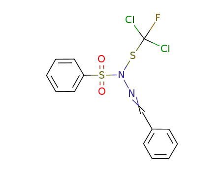 Molecular Structure of 741-57-1 (C<sub>6</sub>H<sub>5</sub>SO<sub>2</sub>N(SCFCl<sub>2</sub>)NCHC<sub>6</sub>H<sub>5</sub>)