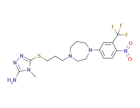 4H-1,2,4-Triazol-3-amine,
5-[[3-[hexahydro-4-[4-nitro-3-(trifluoromethyl)phenyl]-1H-1,4-diazepin-1-
yl]propyl]thio]-4-methyl-