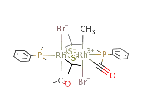 [Rh2(μ-SC(CH3)3)2(CO)(P(CH3)2C6H5)2(COCH3)(CH3)Br2]