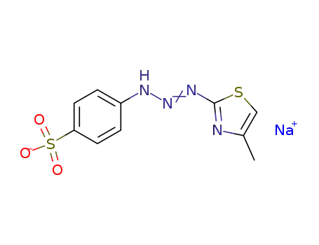 Molecular Structure of 94582-96-4 (4-[<i>N</i>'-(4-methyl-thiazol-2-yl)-triazenyl]-benzenesulfonic acid ; sodium-salt)