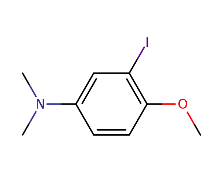 Molecular Structure of 103796-37-8 (3-iodo-4-methoxy-<i>N</i>,<i>N</i>-dimethyl-aniline)