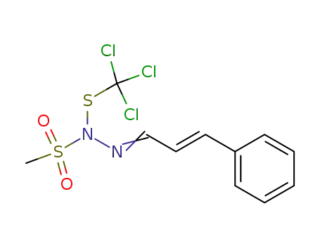 Molecular Structure of 121159-61-3 (<i>N</i>'-<i>trans</i>-cinnamylidene-<i>N</i>-methanesulfonyl-<i>N</i>-trichloromethanesulfenyl-hydrazine)