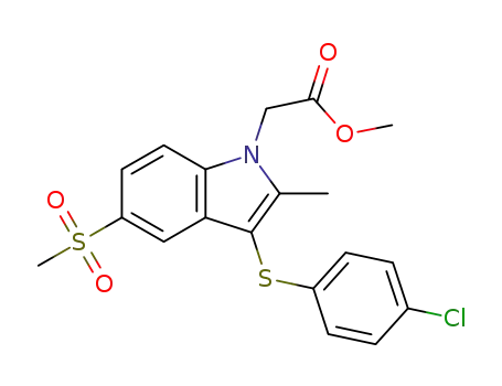 1H-Indole-1-acetic acid,
3-[(4-chlorophenyl)thio]-2-methyl-5-(methylsulfonyl)-, methyl ester
