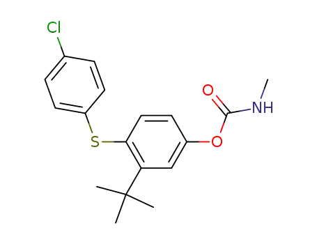 Molecular Structure of 52145-56-9 (Methyl-carbamic acid 3-tert-butyl-4-(4-chloro-phenylsulfanyl)-phenyl ester)