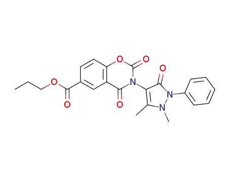 3-(1,5-dimethyl-3-oxo-2-phenyl-2,3-dihydro-1<i>H</i>-pyrazol-4-yl)-2,4-dioxo-3,4-dihydro-2<i>H</i>-benzo[<i>e</i>][1,3]oxazine-6-carboxylic acid propyl ester