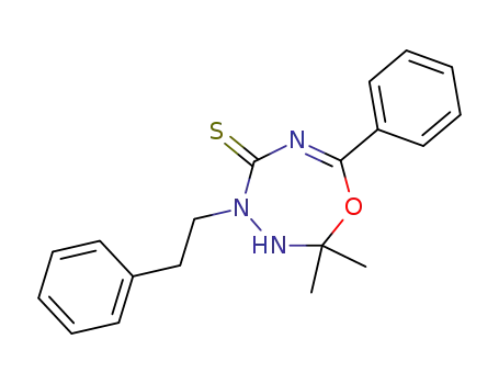2,2-dimethyl-4-phenethyl-7-phenyl-3,4-dihydro-2<i>H</i>-[1,3,4,6]oxatriazepine-5-thione