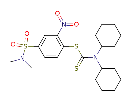 Molecular Structure of 25678-53-9 (Dicyclohexyl-dithiocarbamic acid 4-dimethylsulfamoyl-2-nitro-phenyl ester)