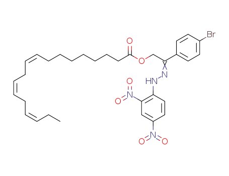 Molecular Structure of 108651-75-8 (2.4-Dinitro-phenylhydrazon von Linolensaeure-(4-brom-phenacylester))