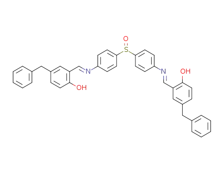 Molecular Structure of 120233-03-6 (bis-[4-(5-benzyl-2-hydroxy-benzylidenamino)-phenyl]-sulfoxide)