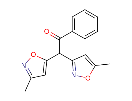 Molecular Structure of 62759-34-6 (Ethanone, 2-(3-methyl-5-isoxazolyl)-2-(5-methyl-3-isoxazolyl)-1-phenyl-)