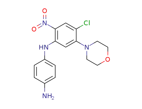 Molecular Structure of 101292-31-3 (<i>N</i>-(4-chloro-5-morpholino-2-nitro-phenyl)-<i>p</i>-phenylenediamine)